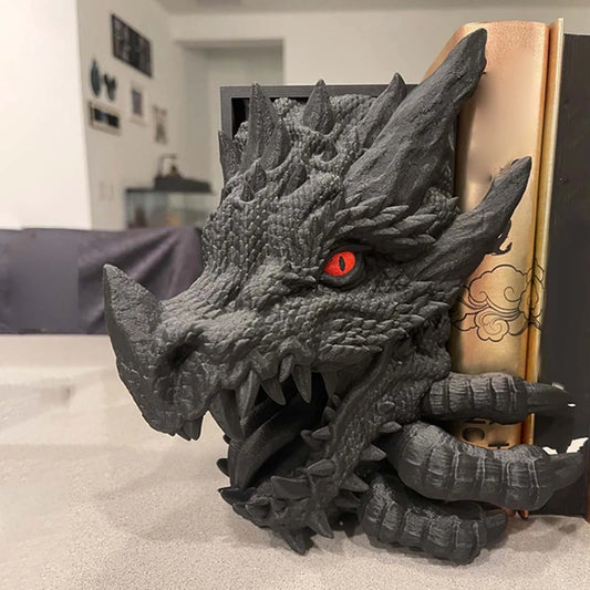 Dragon Statue Bookend Creative Book Holder Bookshelf/ Office Home Decoration